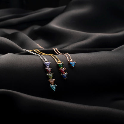 Custom Birthstone Necklace - Family Gemstone Pendant, Personalized Gift, Elegant Jewelry