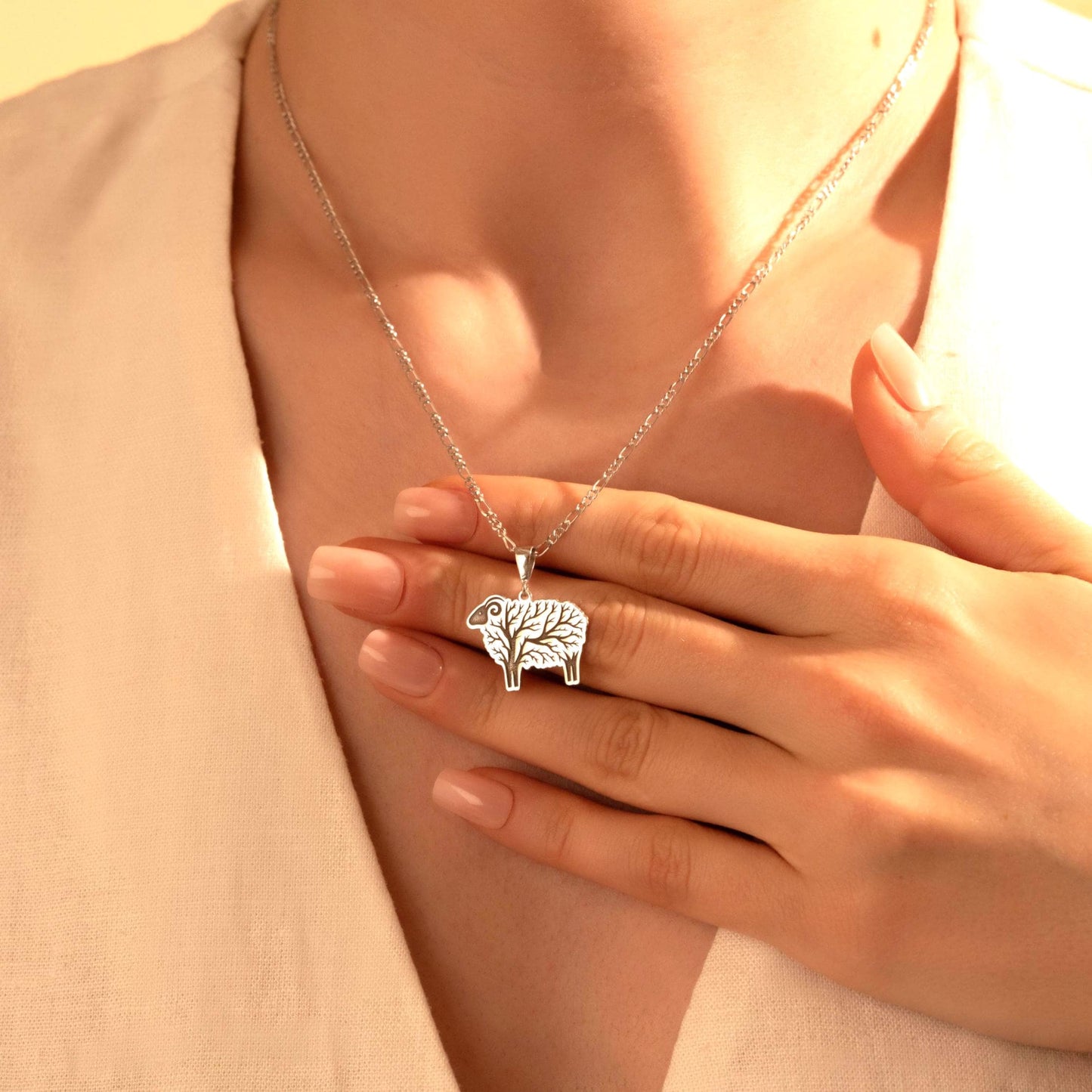 Adorable Sheep Charm Necklace - Rustic Animal Pendant - Farmhouse Style Jewelry