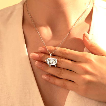 Adorable Sheep Charm Necklace - Rustic Animal Pendant - Farmhouse Style Jewelry