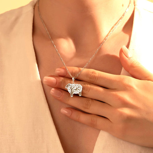 Adorable Sheep Charm Necklace - Rustic Animal Pendant - Farmhouse Style Jewelry