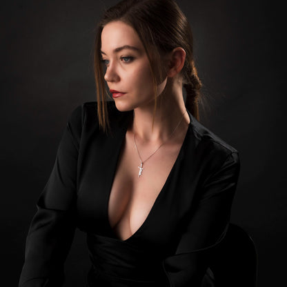 Jesus Name Cross Necklace, Sterling Silver Christian Pendant, Religious Faith Jewelry, Meaningful Christian Gift