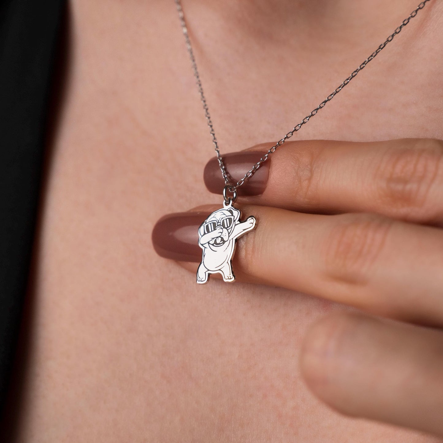 Whimsical Pooch Pendant: Sterling Silver Necklace for Dog Lovers