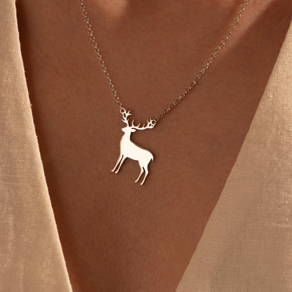 Deer Necklace – Minimalist Silver Pendant for Nature Lovers