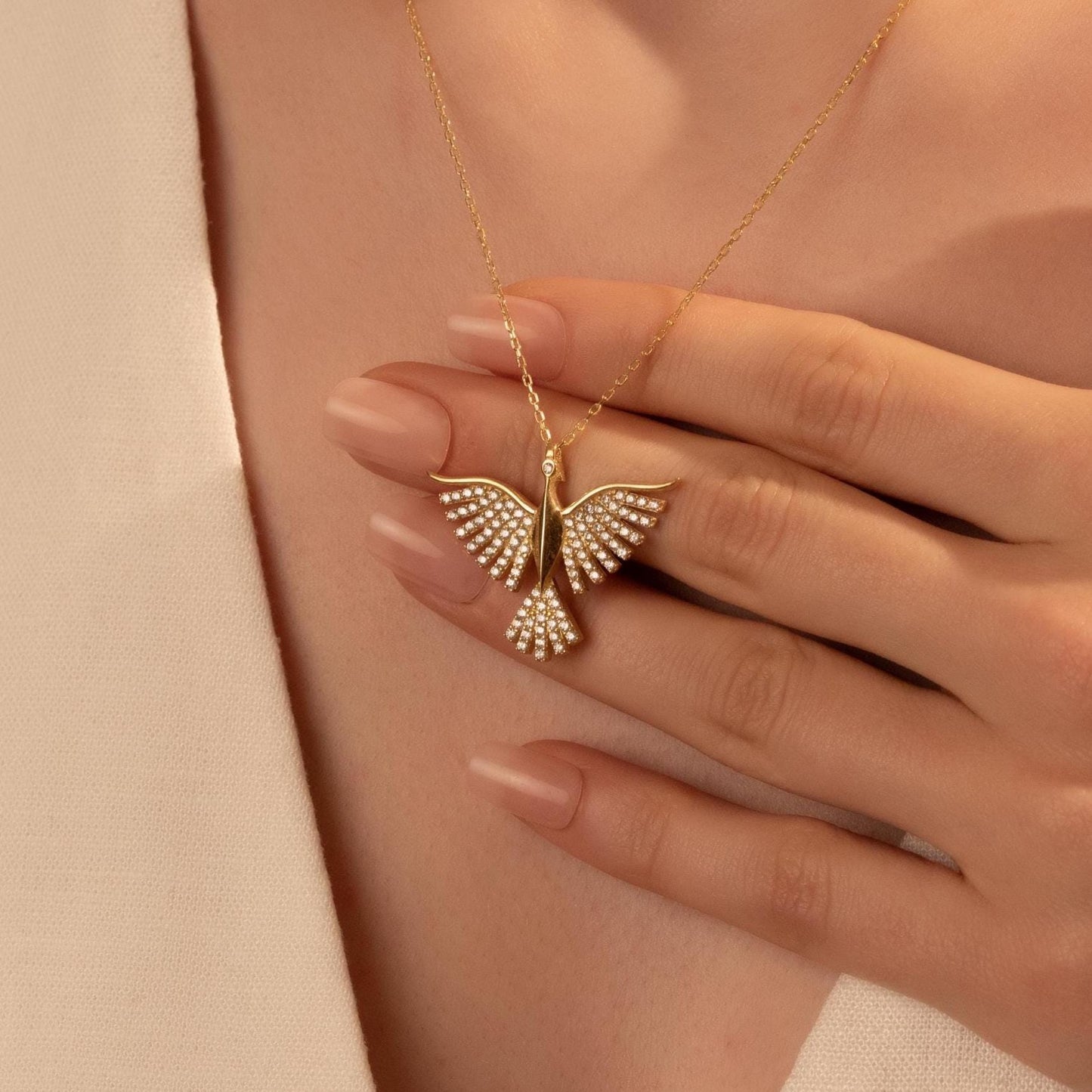 Phoenix Necklace - Elegant Gold Plated Pendant for Her