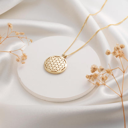 Gift of Sacred Geometry - Stunning Flower of Life Necklace in Gold