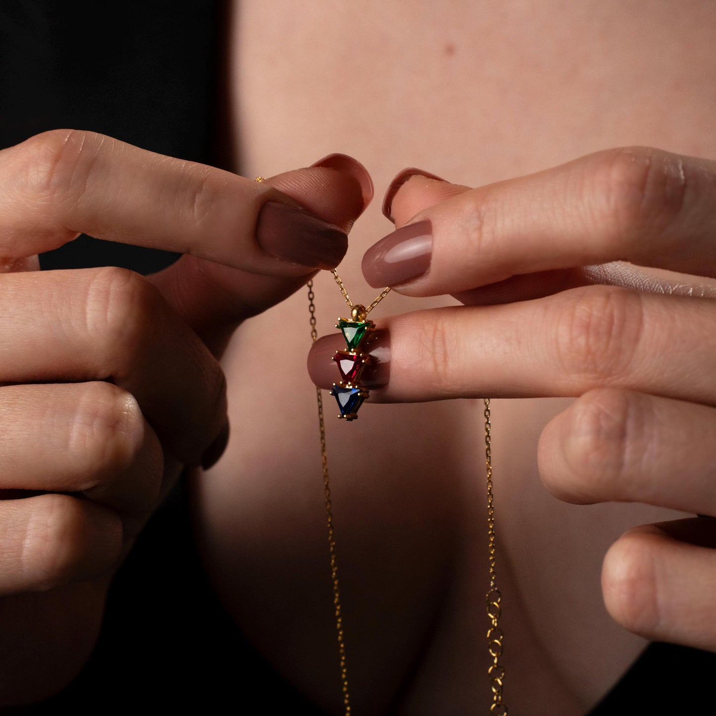 Custom Birthstone Necklace - Family Gemstone Pendant, Personalized Gift, Elegant Jewelry