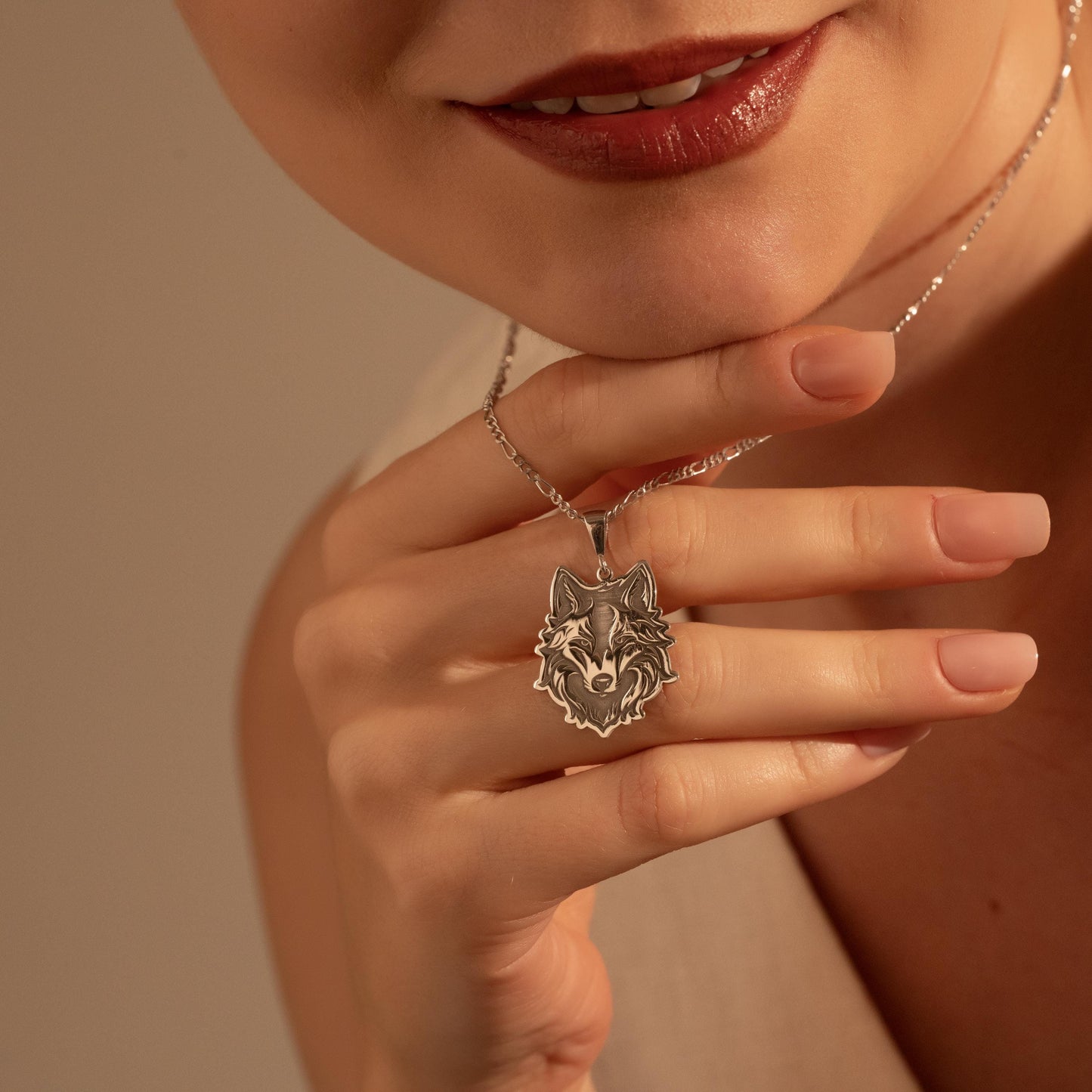 Silver Wolf Pendant Necklace - Animal Spirit Jewelry - Wilderness Gift for Her