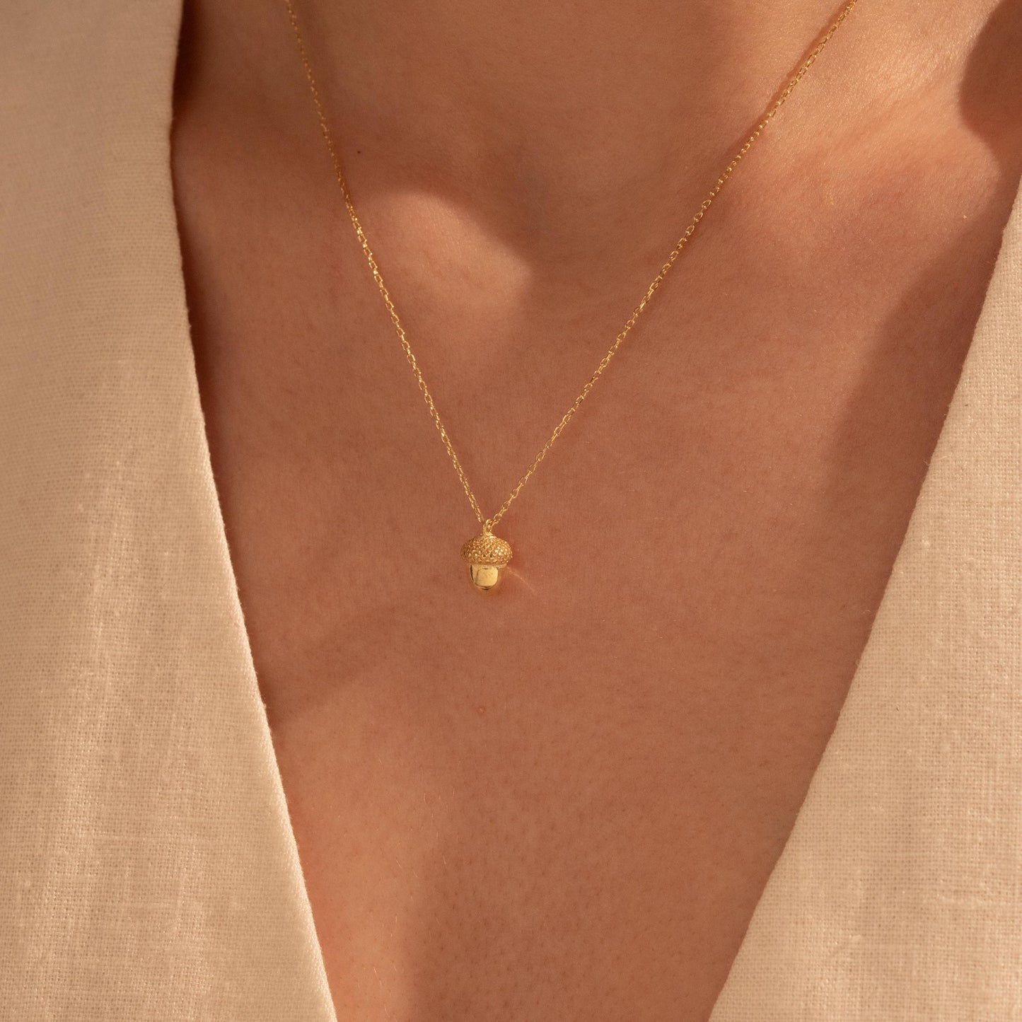 Acorn Necklace – Nature Inspired Charm Gift for Her