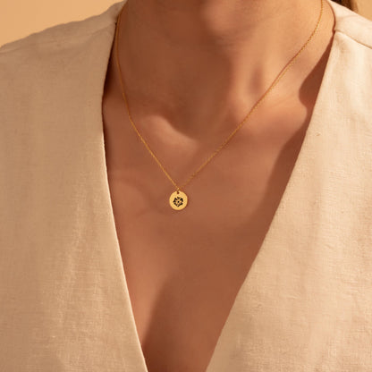Flower Charm Necklace - Minimalist Floral Jewelry, Elegant Gift for Her