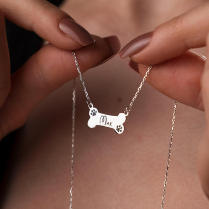 Adorable Pet Name Necklace in Sterling Silver - Perfect Gift for Dog Lovers!