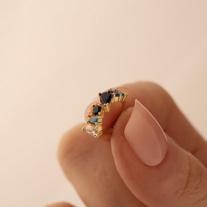 Glamorous Blue Crystal Earrings with Gold Studs - Perfect Gift for Her