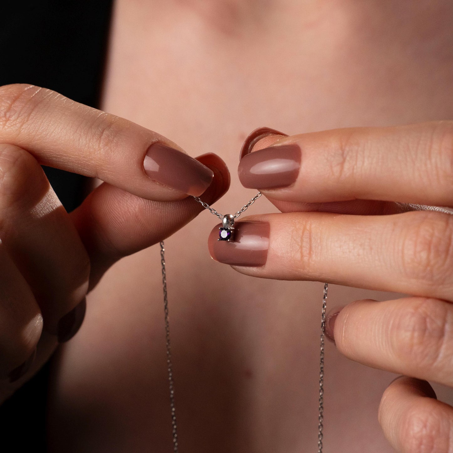 Unique Birthstone Drop Necklace, Custom Family Keepsake, Delicate Vertical Pendant