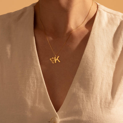Personalized Butterfly Initial Necklace - Dainty Gold Pendant for Women