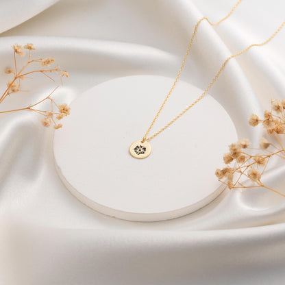 Flower Charm Necklace - Minimalist Floral Jewelry, Elegant Gift for Her