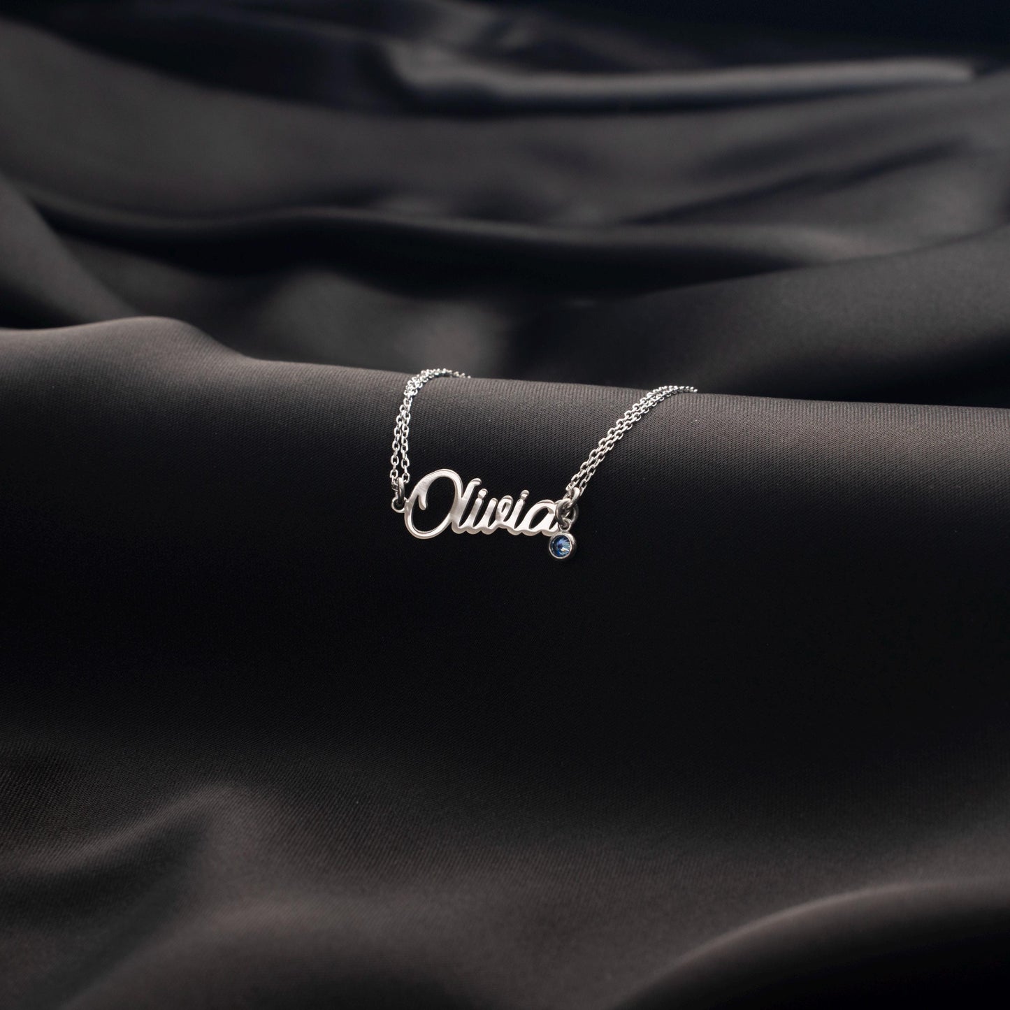 Elegant Birthstone Bracelet with Custom Name - Personalized Sterling Silver Jewelry, Perfect Gift for Her