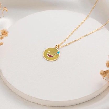 Personalized Emoji Necklace in Luxurious 18K Gold - Unique Gift for Her