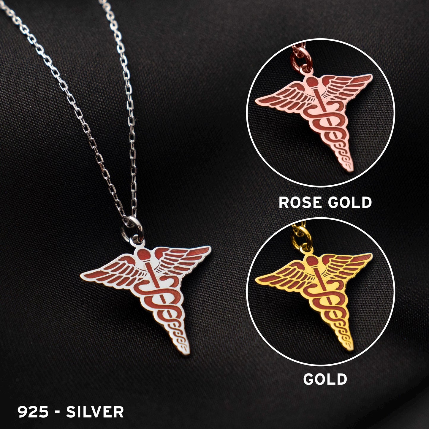 Caduceus Pendant Necklace for Healthcare Heroes - Gift for Doctors and Nurses