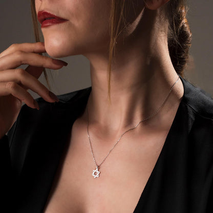 Star Necklace for Her – Jewish Pendant, Faith Jewelry, Gift for Women, Minimal Silver Charm