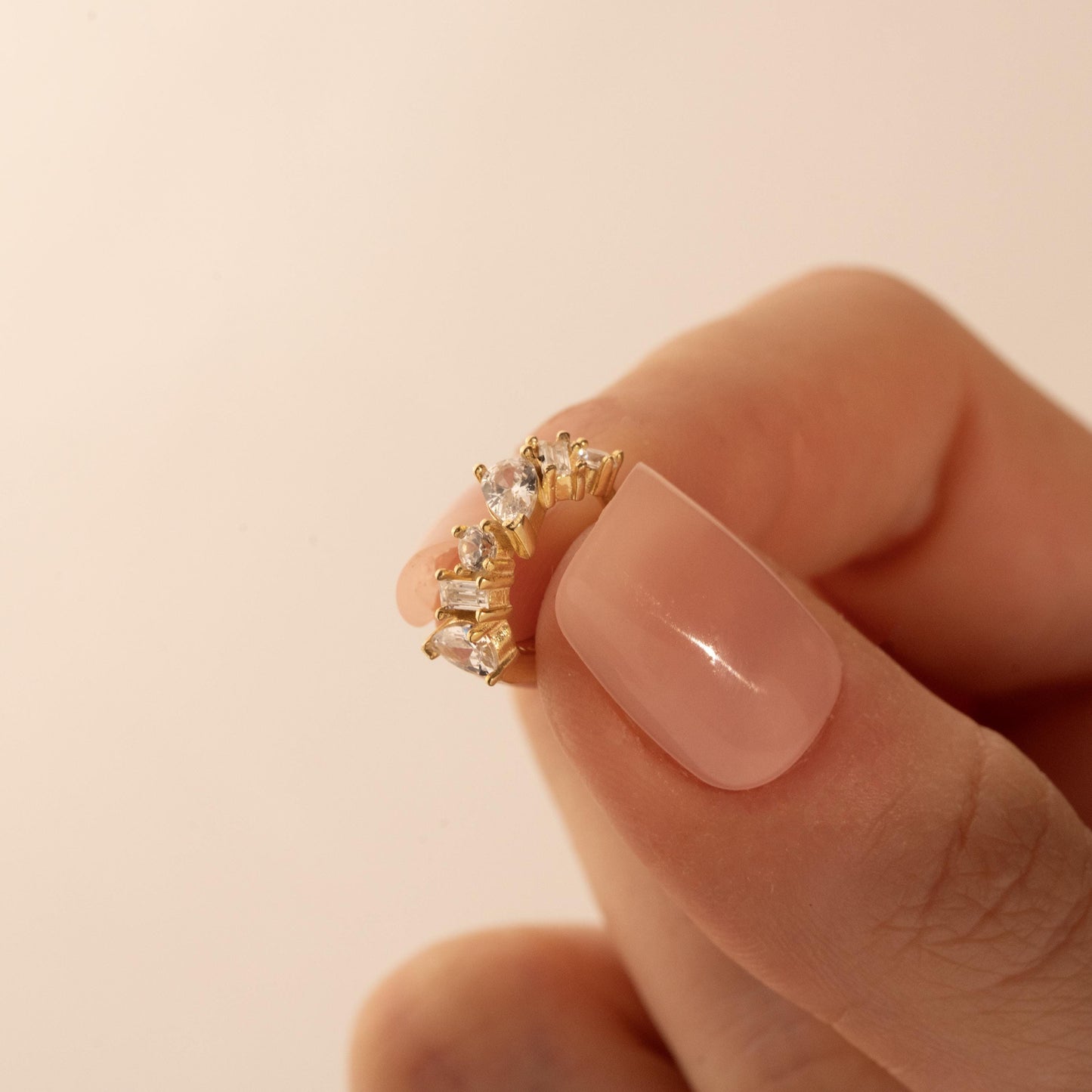 Luxurious Gold Dangle Earrings with Mixed Cut Crystals - Stunning Gift for Her