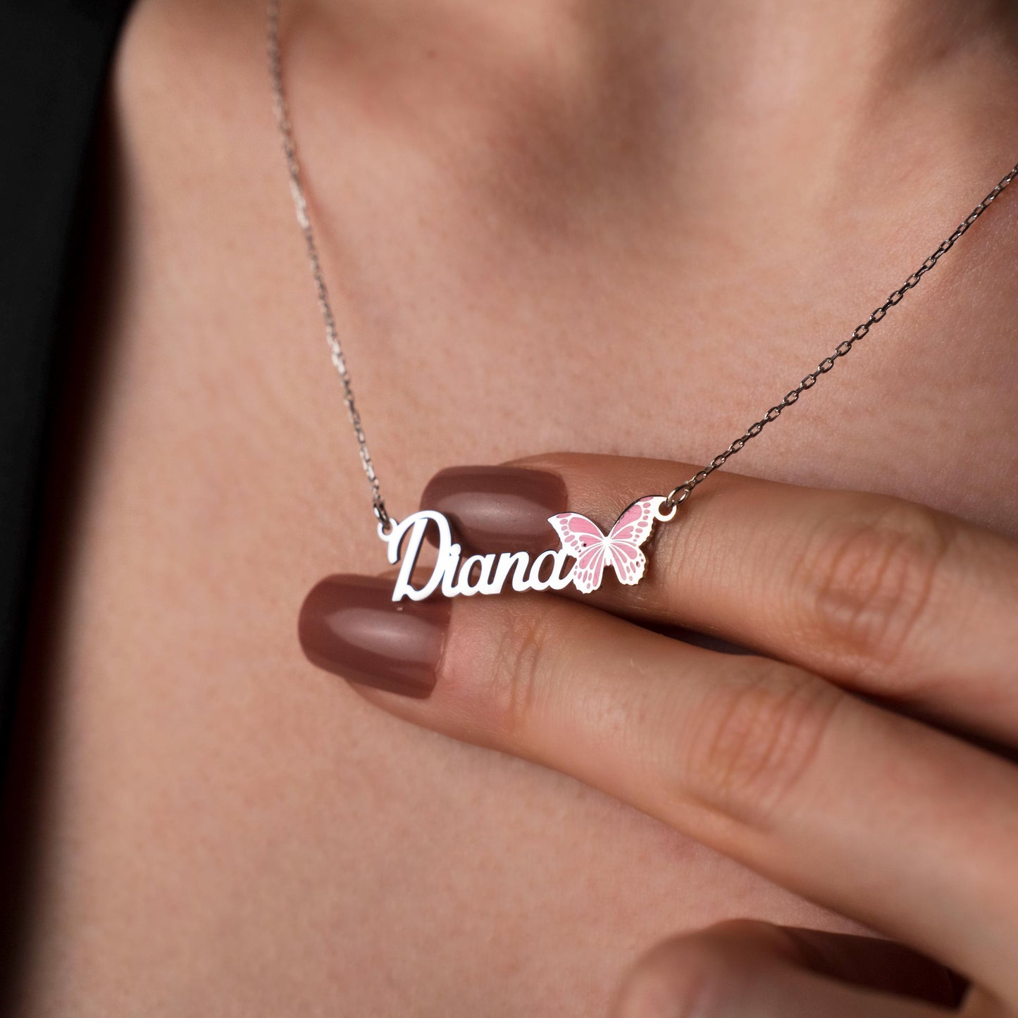 Whimsical Butterfly Name Necklace - Handcrafted 925 Sterling Silver Jewelry for Her