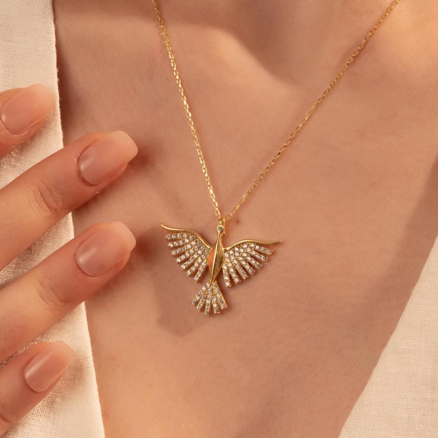 Phoenix Necklace - Elegant Gold Plated Pendant for Her