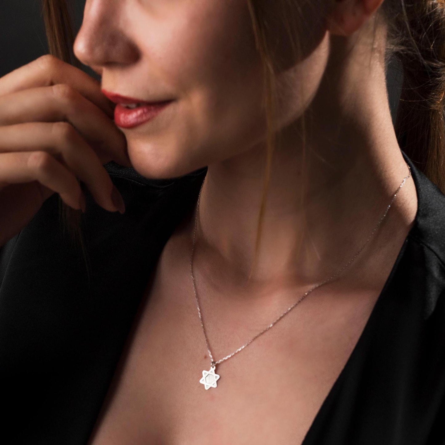 Unique Star of David Necklace for Meaningful Judaica Gift - Handcrafted Sterling Silver Pendant