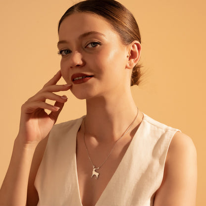 Deer Necklace – Minimalist Silver Pendant for Nature Lovers