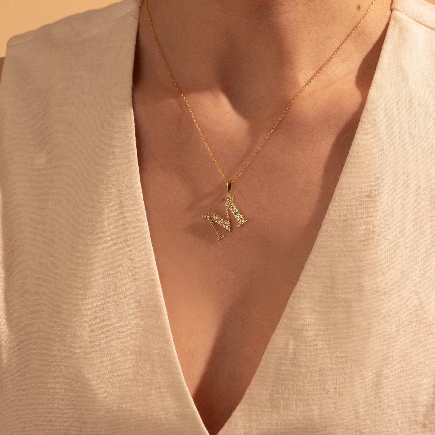 Custom Initial Pendant Necklace – Personalized Gold Letter Jewelry for Her