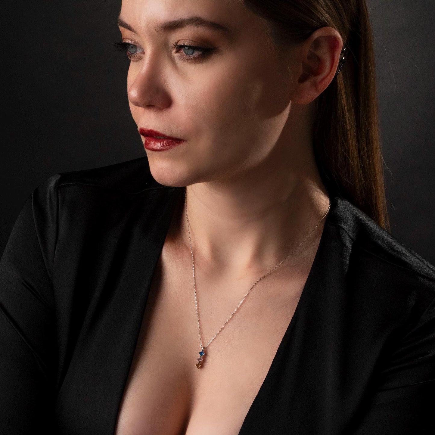 Dainty Birthstone Bar Necklace for Her - Custom Family Jewelry