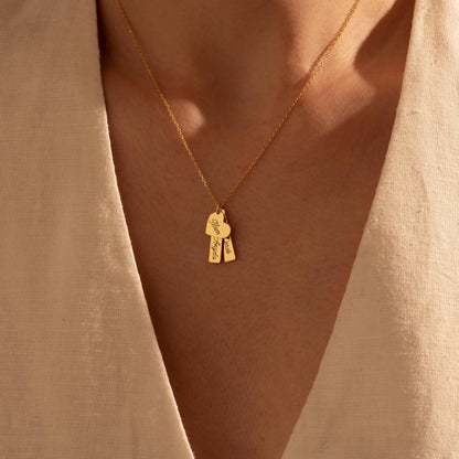 Personalized Heart Tag Necklace for Mom - Custom Name Charm, Gift for Her