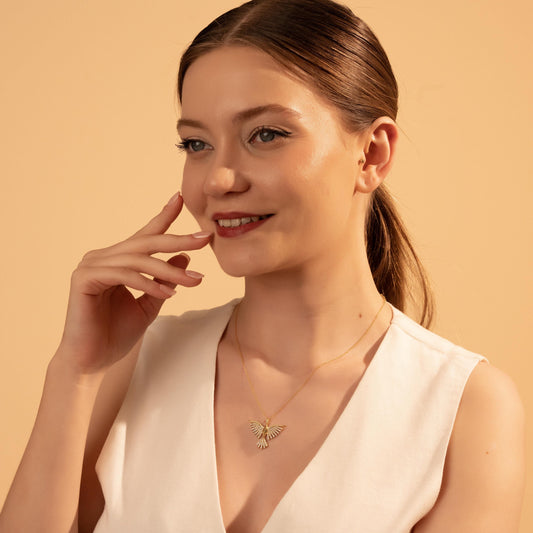 Phoenix Necklace - Elegant Gold Plated Pendant for Her