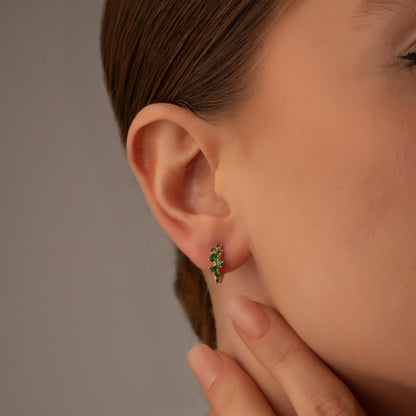Sparkling Crystal Hoops in Emerald Green - Chic and Dainty Jewelry for Her